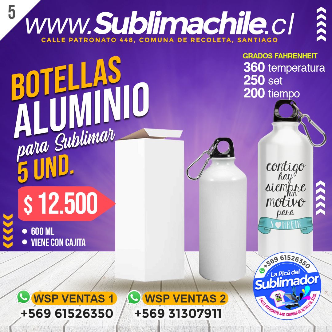 (5a) botella 600cc con caja