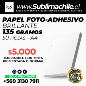Papel Fotografico Adhesivo A4 - 50 hojas