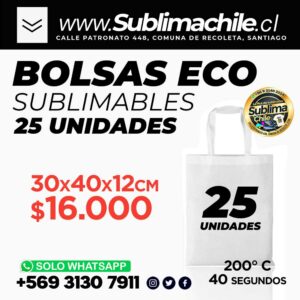 Pack 25 Bolsas eco para Sublimar 30x40cm