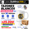 Tazones Blancos 11oz para Sublimar 36 unidades