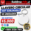 Llaveros MDF Sublimables CIRCULARES Ambos Lados