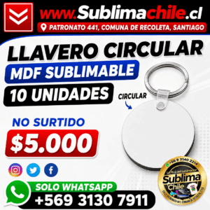 Llaveros MDF Sublimables CIRCULARES Ambos Lados