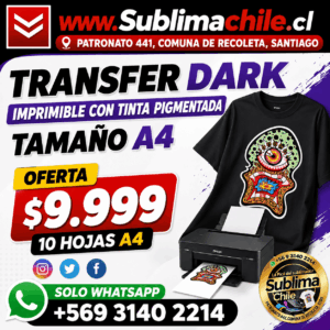 Transfer Dark A4 para Prendas Oscuras - Pack 10 Hojas