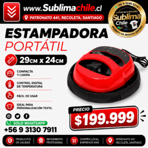 Estampadora Portátil 29x24 cm – Compacta, Digital y Fácil de Usar
