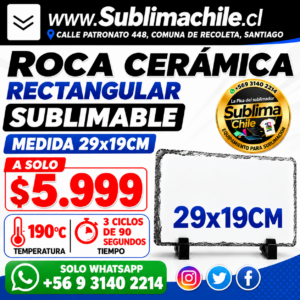 Roca rectangular Sublimable 19x29 cm