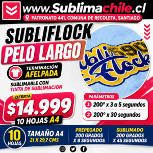 Subliflock Pelo Largo para sublimar en algodón o sintetico