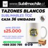 Tazones Blancos 11oz para Sublimar 36 unidades