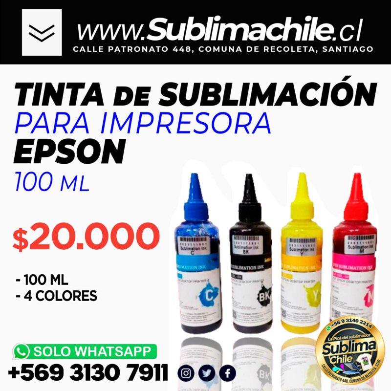 Tinta de subimacion EPSON pack 4 tintas 2