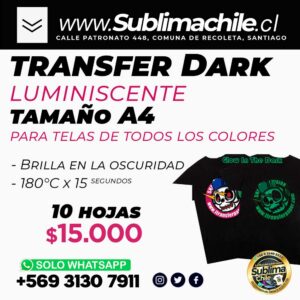 Papel Luminiscente Dark 10 hojas.