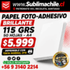 Papel Fotografico Adhesivo 115gr A4 - 50 hojas