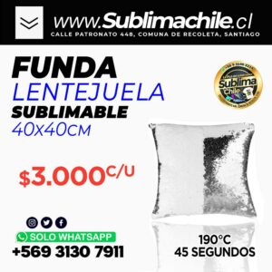 Funda Lentejuelas Sublimable 40x40 cm