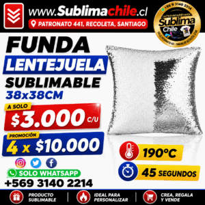 Funda Lentejuelas Sublimable 40x40 cm