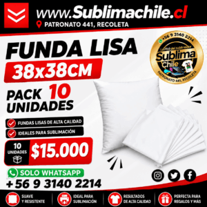 Funda Lisa para Cojín Sublimable 38x38 cm – Pack 10 Unidades