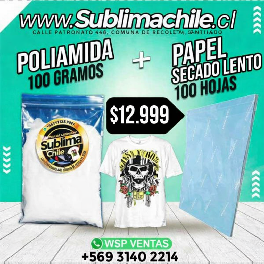 Pack Poliamida + Papel de Sublimación Secado Lento 1 Pack Poliamida + Papel de Sublimación Secado Lento