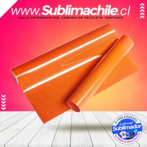 Vinilo Textil PU NARANJO con pegamento 50x100 cm