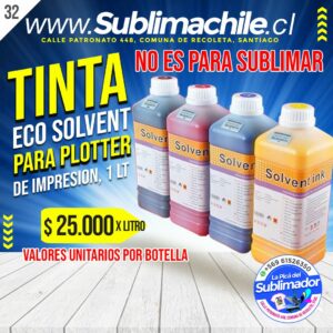Tinta Eco Solventada Negro 1 Litro