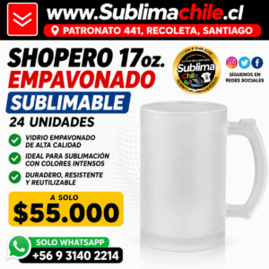 Shoperos Empavonados para Sublimar 17oz 24 Unidades