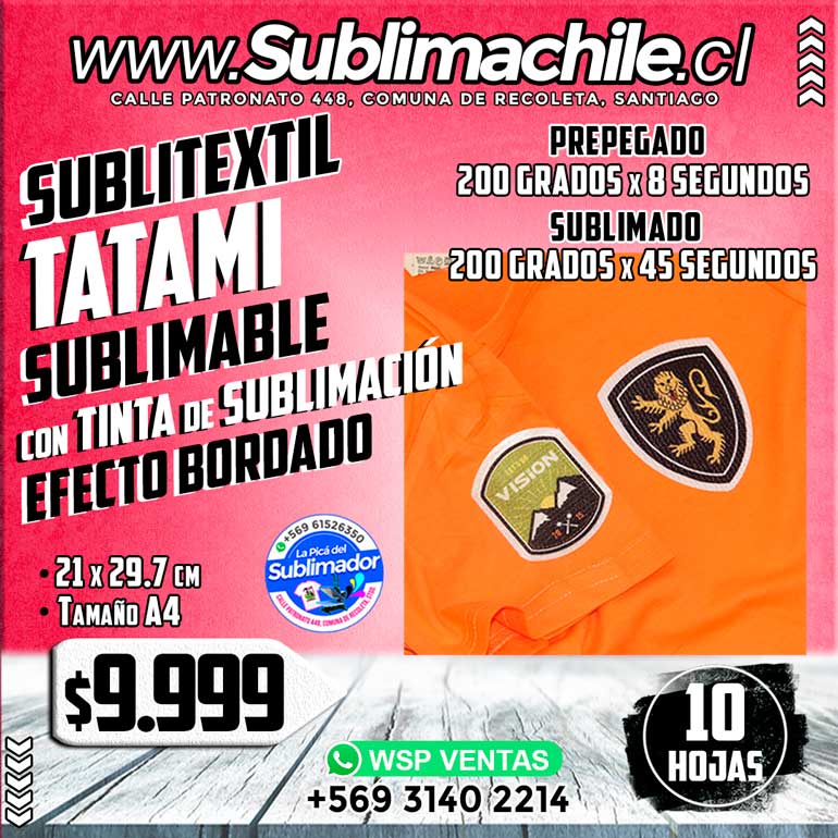 Sublitextil TATAMI - Sublimachile - Santiago Chile