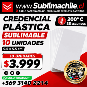 Credencial Plástica Sublimable 9.5 × 5.5 cm