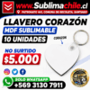 LLaveros de Corazón Sublimables MDF