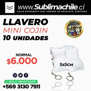 Llavero Mini Cojín Sublimable - 10 und.