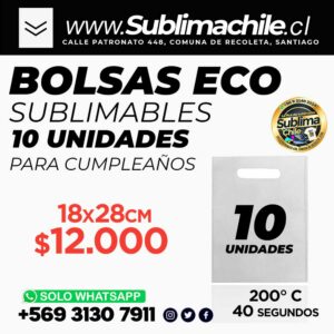 Bolsas Eco TNT Sublimables 18x28 cm - Pack 20 Unidades