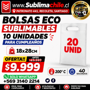 Bolsas Eco TNT Sublimables 18x28cm