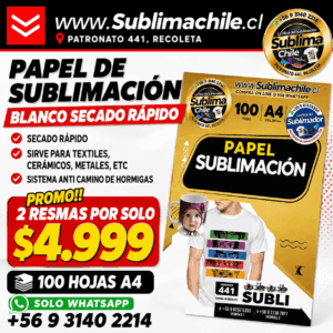 Papel de Sublimación Blanco Secado Rápido A4