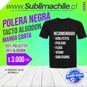 Polera Negra Tacto Algodón