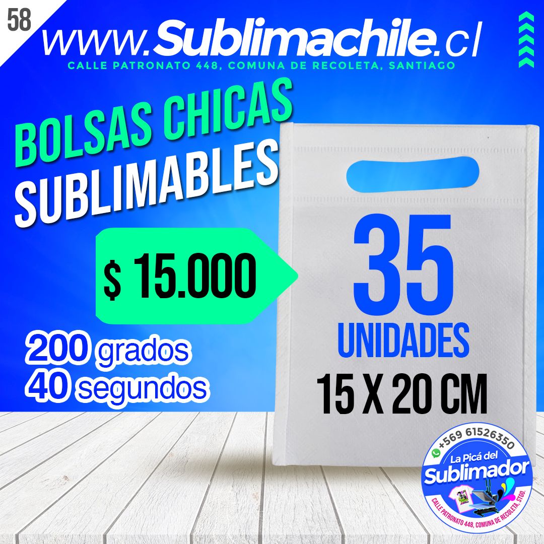 (58) bolsas chicas 15X20cms