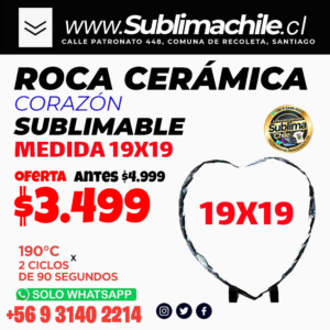 Roca cerámica Corazón Sublimable