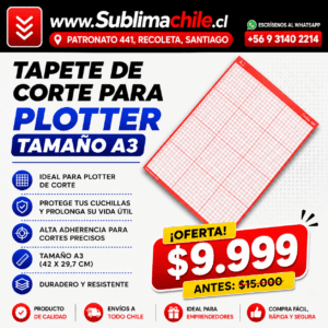Tapete de Corte para Plotter - Tamaño A3