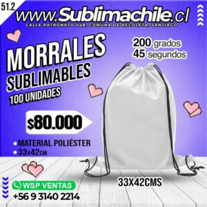Pack de 100 morral sublimables