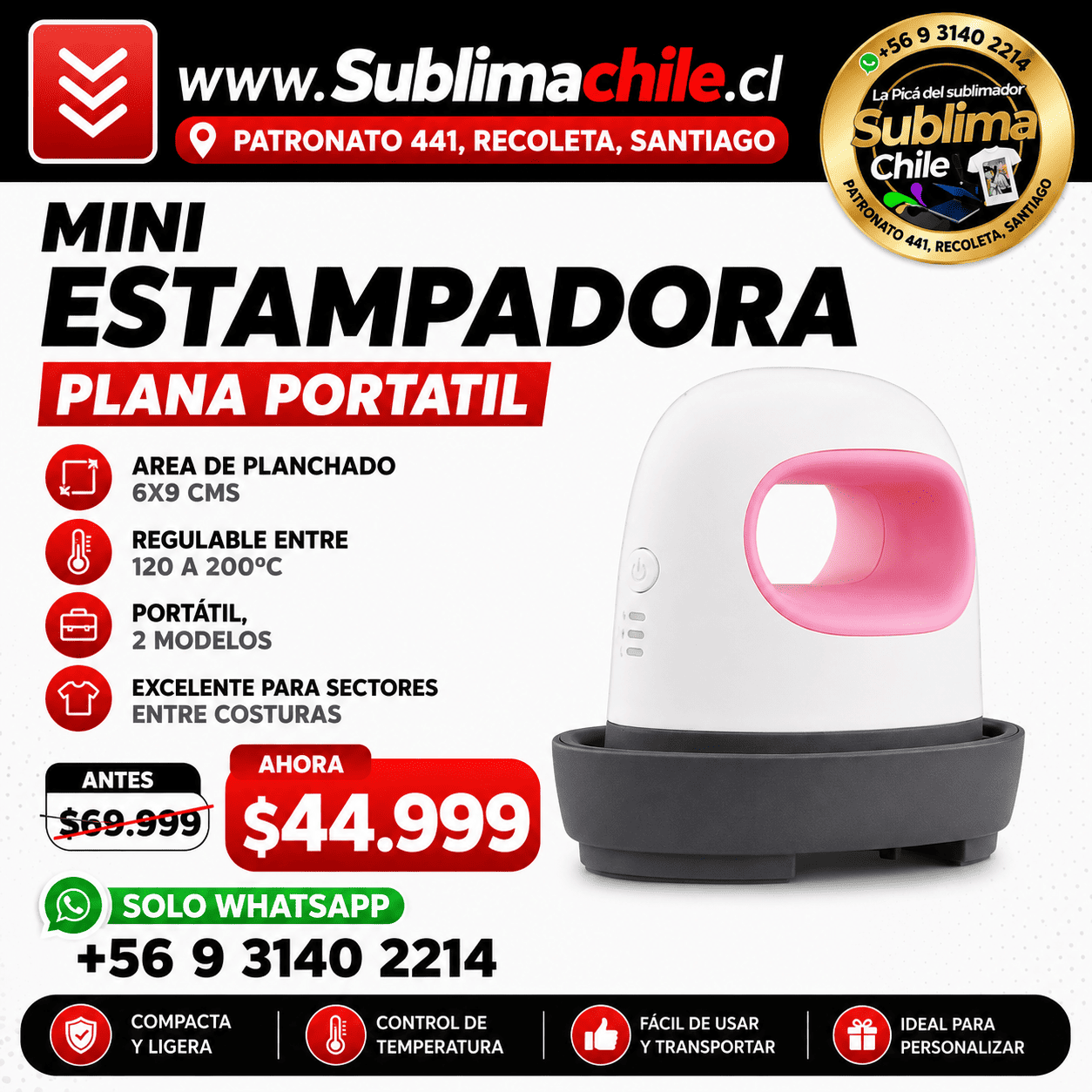 Mini Estampadora Plana Manual 6x9 cm 1 Mini Estampadora Plana Manual 6x9 cm
