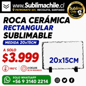 Roca Rectangular Sublimable 14x19 cm
