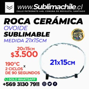 Roca cerámica Ovoide Sublimable 19x14 cm - Ovoide