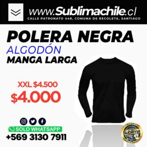 Polera Manga Larga - Algodón Negro