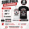 Sublifácil para Algodón | 10 Hojas | Imprime con Tinta de Sublimación | Prendas Claras y Oscuras