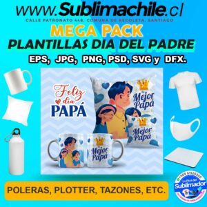 Mega Pack de Plantillas para el dia del Padre - Diseños para Tazas, Cajas, Plotter, poleras y mas