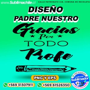 1 Diseño Feliz Día del Profesor para Sublimar - EPS y PNG