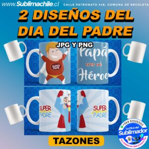 2 Diseños Día del Padre para Sublimar Tazones Editables - JPG y PSD