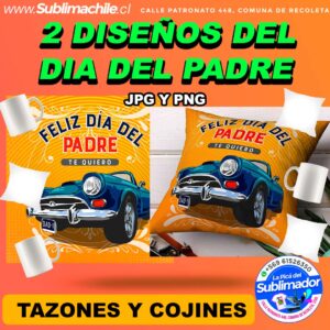 2 Diseños Día del Padre para Sublimar Tazones y Cojines Editables - JPG y PSD