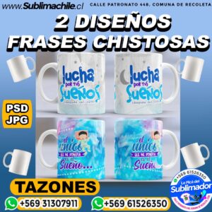 2 Diseños Editables de Frases Chistosas para Sublimar en Tazones - PSD Y JPG