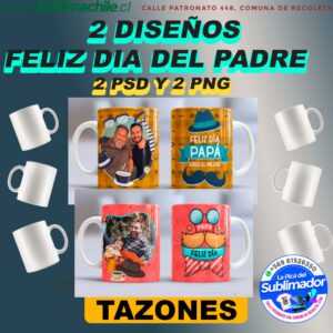 2 Diseños de Feliz día Papá Editables - PNG y PSD