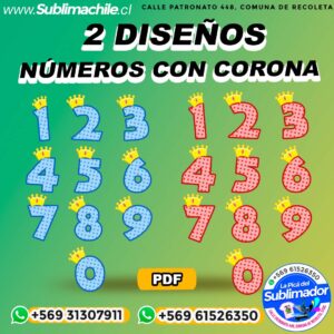 2 Diseños de Números con Corona para Sublimar - PDF