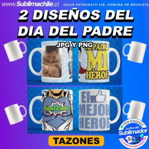2 Diseños para el día del Padre para Sublimar Tazones - PSD y JPG