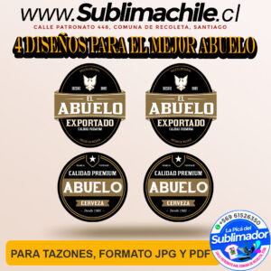 4 Diseños para el mejor abuelo para sublimar - JPG Y PDF