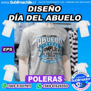 Diseño Día de los Abuelos para Sublimar en Poleras Editable en CDR - EPS y PNG