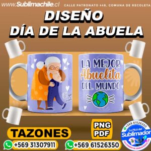 Diseño Día de los Abuelos para Sublimar en Tazones - PDF y PNG