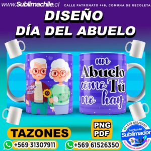 Diseño Día de los Abuelos para Sublimar en Tazones - PNG y PDF